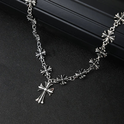 Vesper Gothic Cross Necklace in Non-Tarnish Dark Metal with Adjustable Chain - The Southern AtelierSKU_1791062588310_252