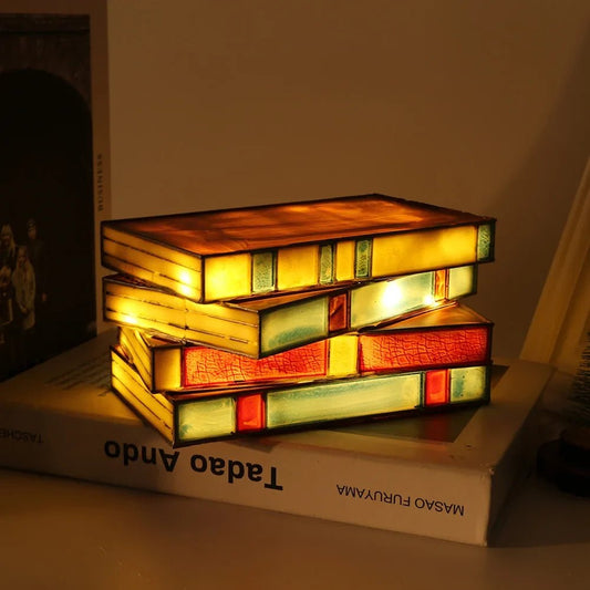 Vesper Stained-Glass-Style Night Light for Warm Bedside Lighting, Powered by 3 AA Batteries - The Southern AtelierSKU_1791063794551_109