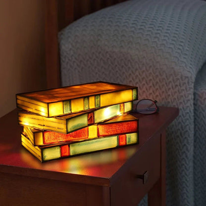 Vesper Stained-Glass-Style Night Light for Warm Bedside Lighting, Powered by 3 AA Batteries - The Southern AtelierSKU_1791063794551_109