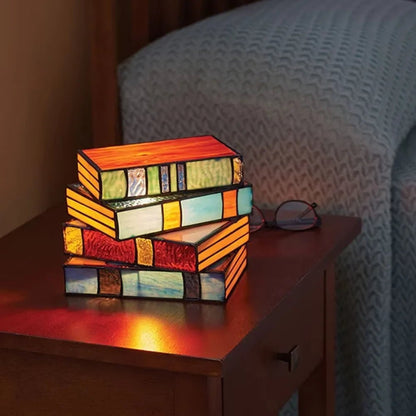 Vesper Stained-Glass-Style Night Light for Warm Bedside Lighting, Powered by 3 AA Batteries - The Southern AtelierSKU_1791063794551_283