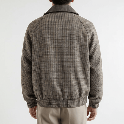 Weston Full-Zip Jacket in Lightweight Cotton Blend with Tailored Fit and Micro-Check Pattern - The Southern AtelierSKU_1791063427691_172