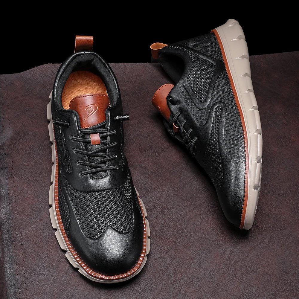 Whitman Leather Sneakers with Cushioned Insole and No-Tie Lacing for Everyday Comfort - The Southern AtelierSKU_1791064534751_981