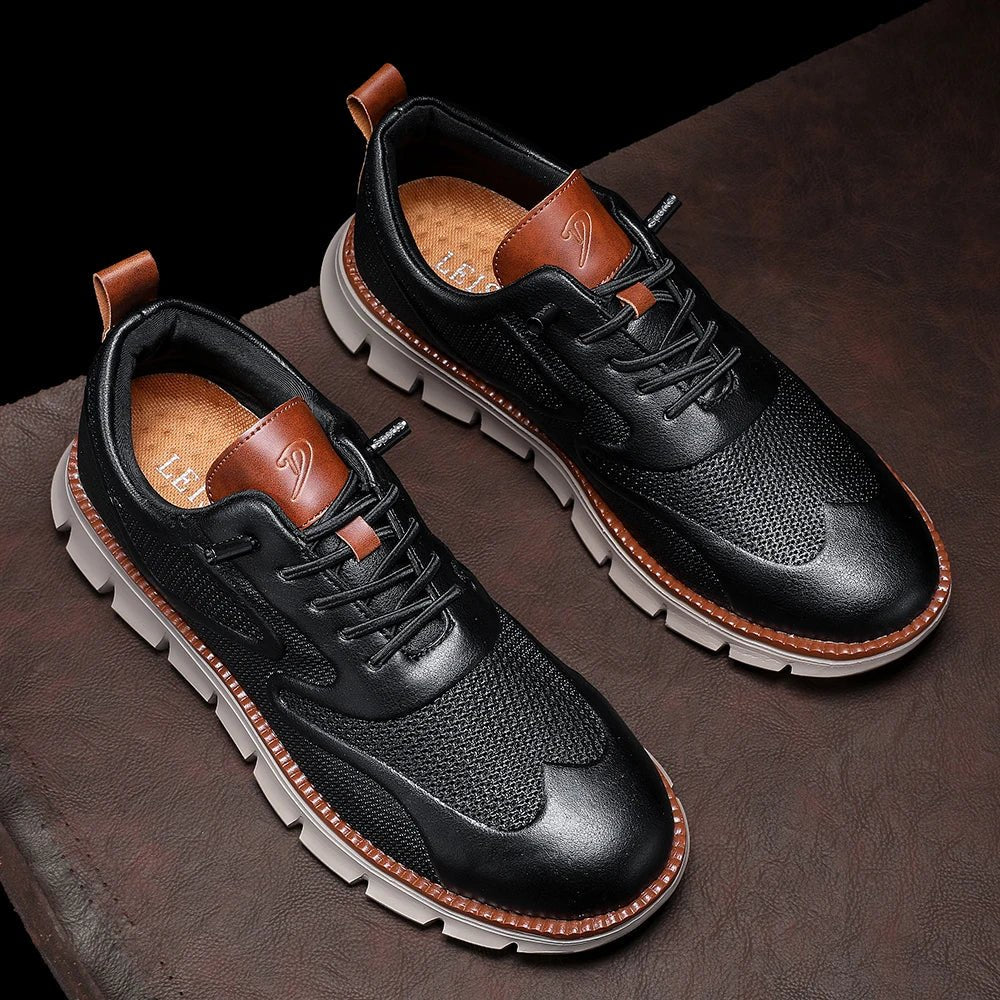 Whitman Leather Sneakers with Cushioned Insole and No-Tie Lacing for Everyday Comfort - The Southern AtelierSKU_1791064534751_981