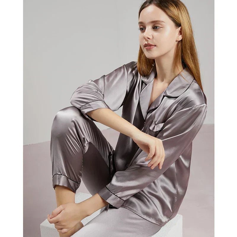 Women’s Pyjama in 100% Silk for Breathable, Temperature-Regulating Sleep - The Southern AtelierSKU_1786565855006_452