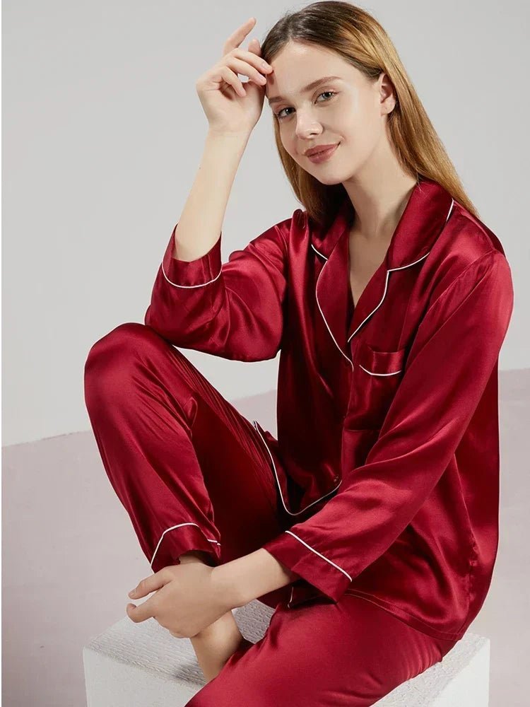 Women’s Pyjama in 100% Silk for Breathable, Temperature-Regulating Sleep - The Southern AtelierSKU_1786565855006_525