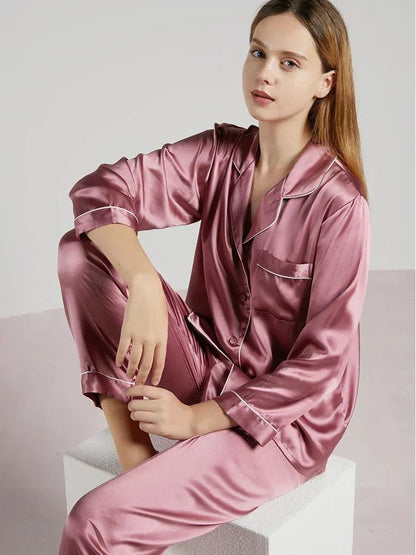 Women’s Pyjama in 100% Silk for Breathable, Temperature-Regulating Sleep - The Southern AtelierSKU_1786565855006_525