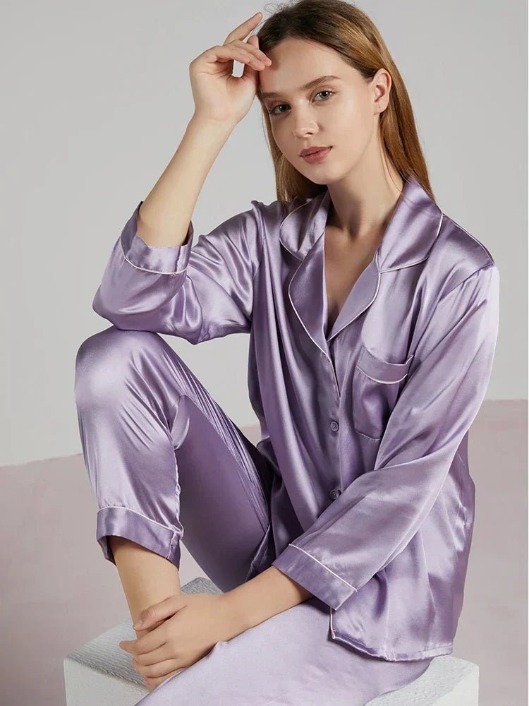 Women’s Pyjama in 100% Silk for Breathable, Temperature-Regulating Sleep - The Southern AtelierSKU_1786565855006_525